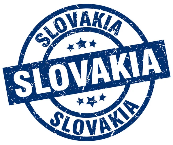 Slovensko modré kulaté grunge razítko — Stockový vektor