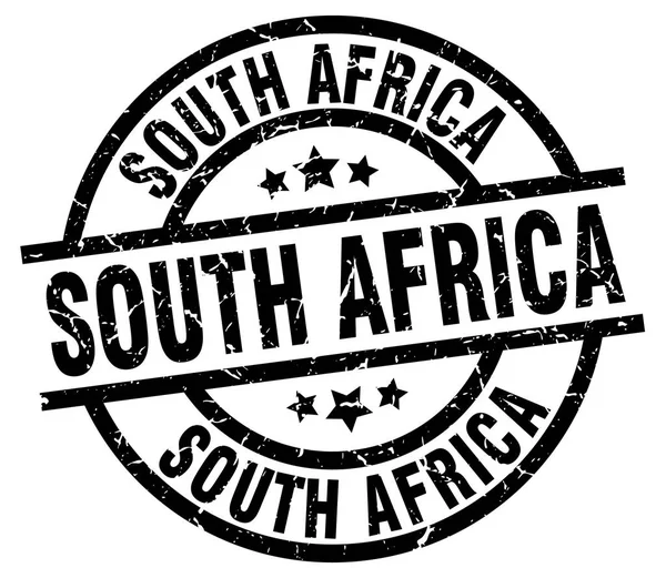 Sud Africa nero rotondo grunge timbro — Vettoriale Stock