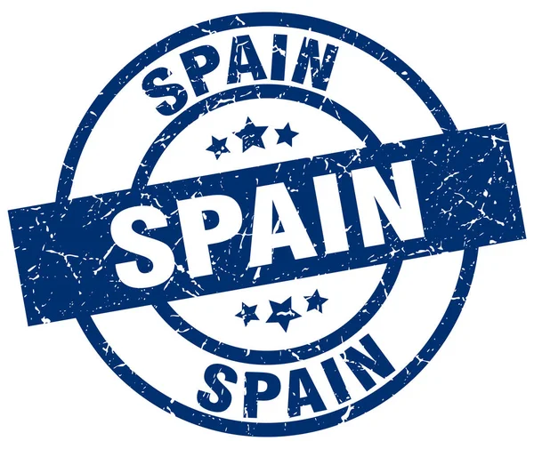 Spanien blauer Round Grunge Stempel — Stockvektor