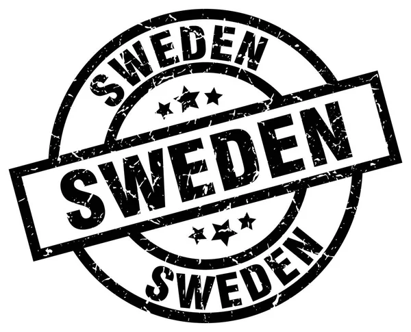 Швеція чорний круглі гранж штамп — стоковий вектор