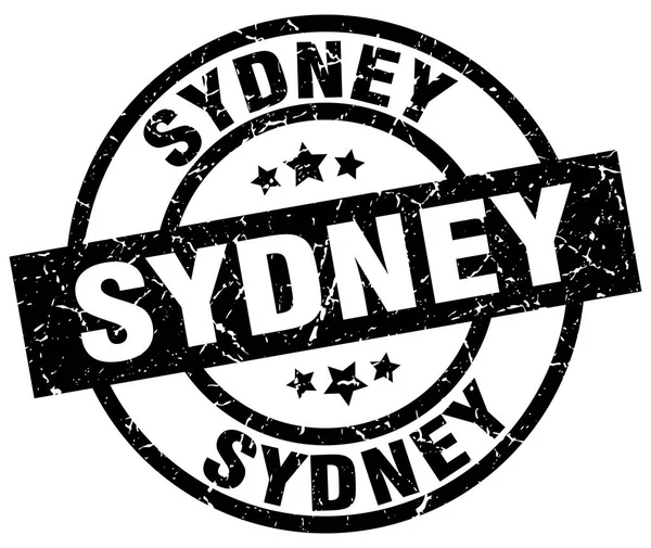 悉尼黑色圆 grunge 邮票 — 图库矢量图片