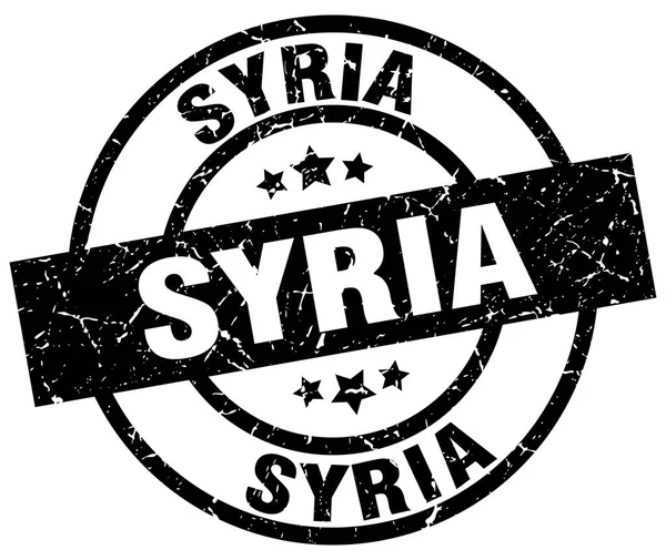 Syrien-schwarz Runde Grunge-Stempel — Stockvektor