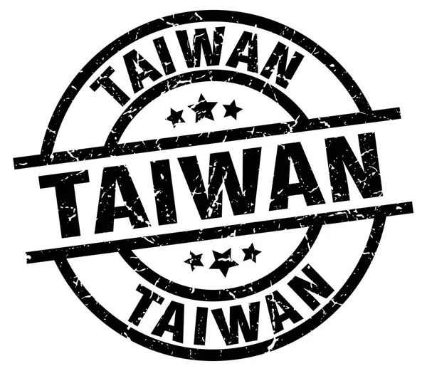 Sello grunge redondo negro de Taiwán — Vector de stock