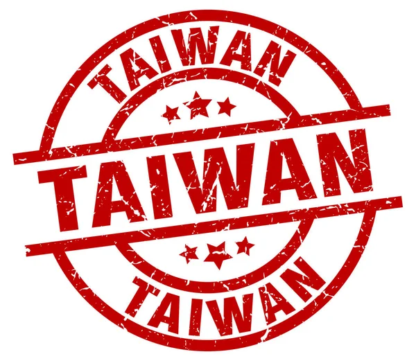 Taiwán sello grunge redondo rojo — Vector de stock