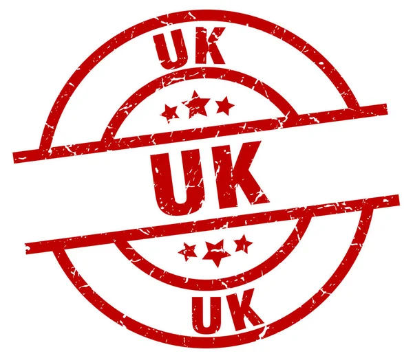 Reino Unido sello grunge redondo rojo — Vector de stock