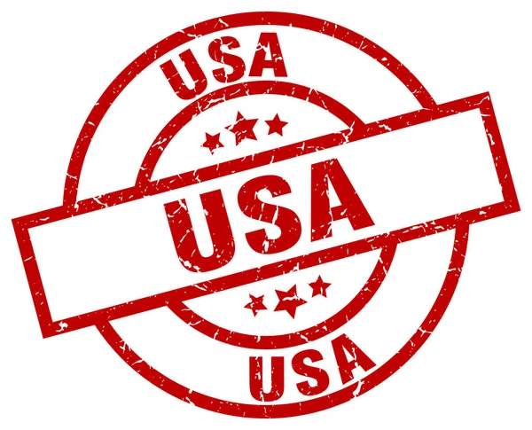 Красная круглая почтовая марка США — стоковый вектор