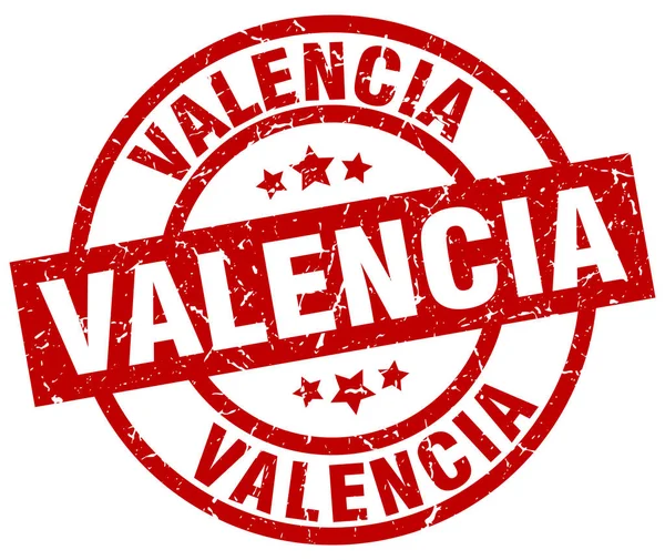 Valencia rode ronde grunge stempel — Stockvector
