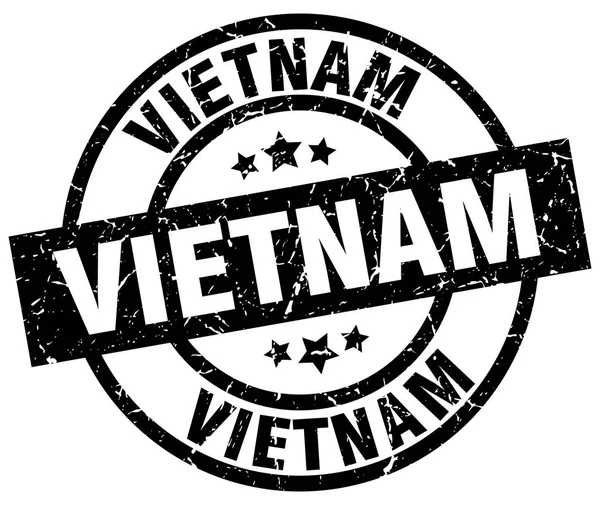 Vietname preto redondo grunge selo — Vetor de Stock