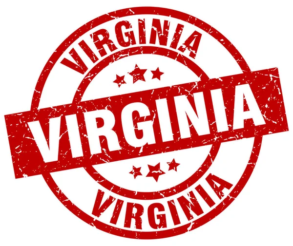 Virginia kırmızı yuvarlak grunge damgası — Stok Vektör
