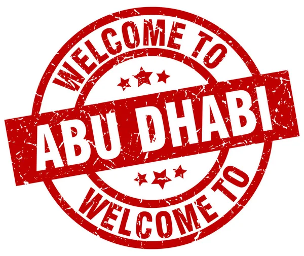 Welkom bij Abu Dhabi rode stempel — Stockvector