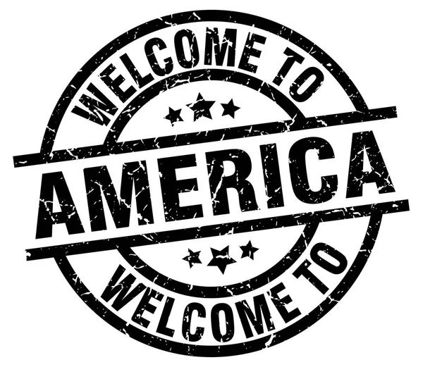 Welcome to America black stamp — Stock Vector