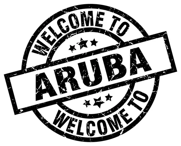 Welcome to Aruba black stamp — Stock Vector