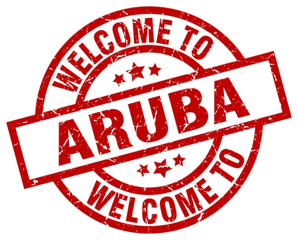 Welcome to Aruba red stamp — Stock Vector