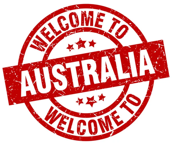 Welcome to Australia red stamp — Stock Vector