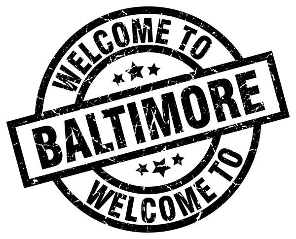 Welkom bij Baltimore zwarte stempel — Stockvector
