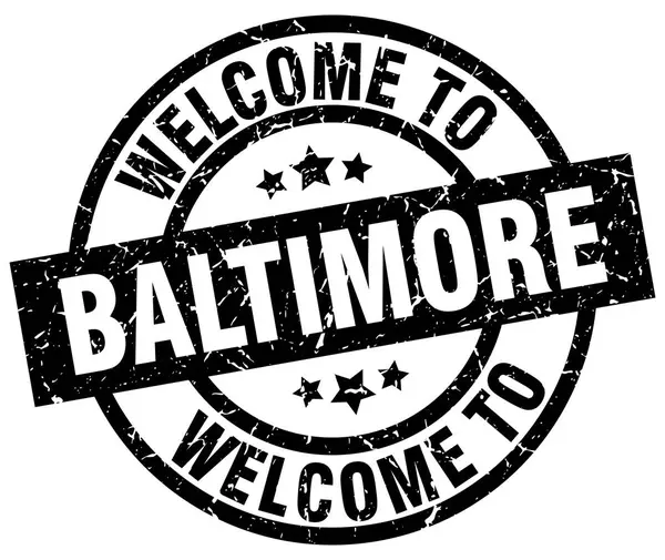 Bienvenido a Baltimore sello negro — Archivo Imágenes Vectoriales
