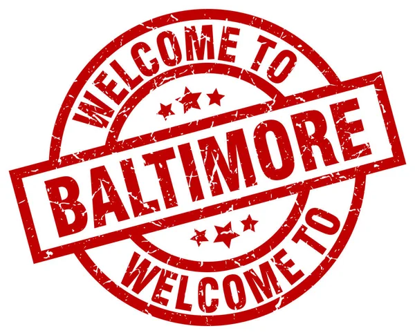 Welkom bij Baltimore rode stempel — Stockvector