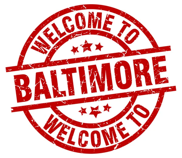 Välkommen till Baltimore röd stämpel — Stock vektor