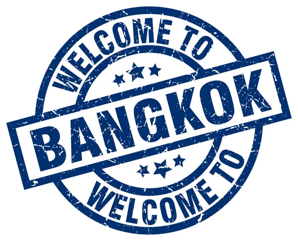 Benvenuto a Bangkok timbro blu — Vettoriale Stock
