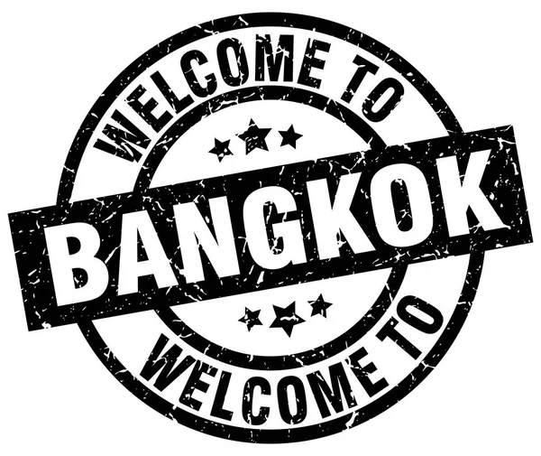 Bem-vindo ao selo preto de Bangkok — Vetor de Stock