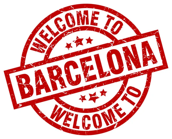 Vítejte v Barceloně červené razítko — Stockový vektor