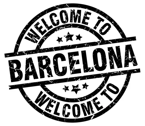 Vítejte v Barceloně černé razítko — Stockový vektor