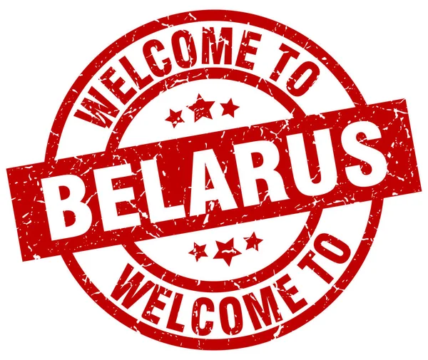 Welcome to Belarus red stamp — Stock Vector