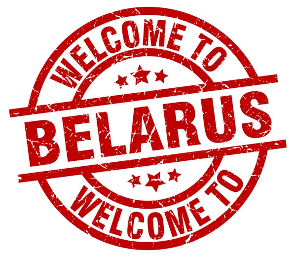 Welcome to Belarus red stamp — Stock Vector