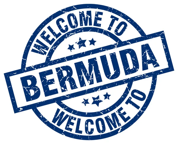 Welcome to Bermuda blue stamp — Stock Vector