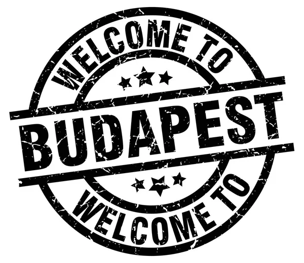 Bienvenue à Budapest timbre noir — Image vectorielle