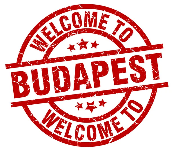 Bienvenue à Budapest timbre rouge — Image vectorielle
