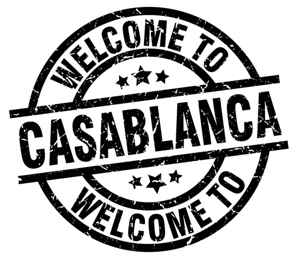 Bem-vindo ao selo preto Casablanca — Vetor de Stock