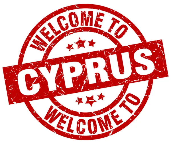 Welcome to Cyprus red stamp — Stock Vector