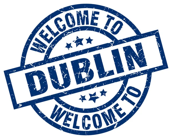 Witamy w Dublinie niebieski znaczek — Wektor stockowy
