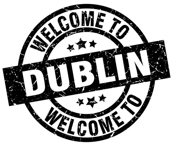 Witamy w Dublinie czarny znaczek — Wektor stockowy