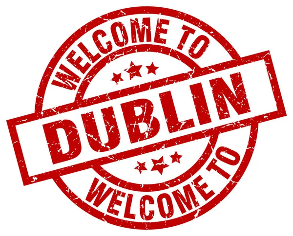 Welcome to Dublin red stamp — Stock Vector