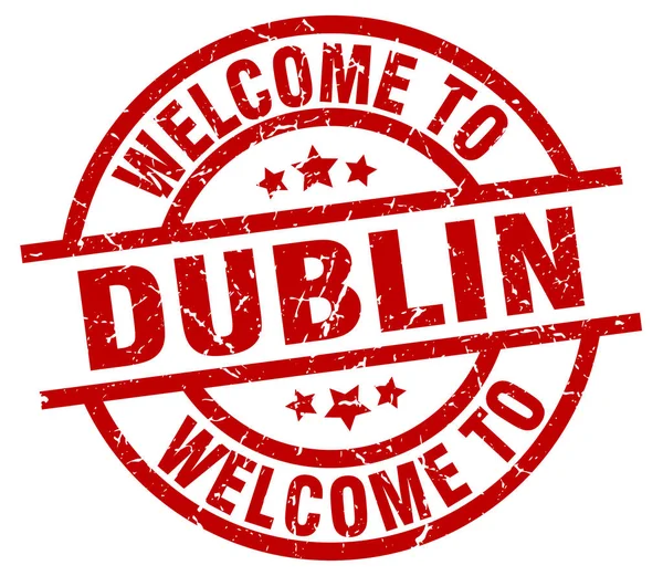 Welcome to Dublin red stamp — Stock Vector