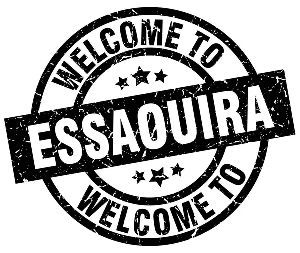 Bem-vindo ao selo preto Essaouira — Vetor de Stock