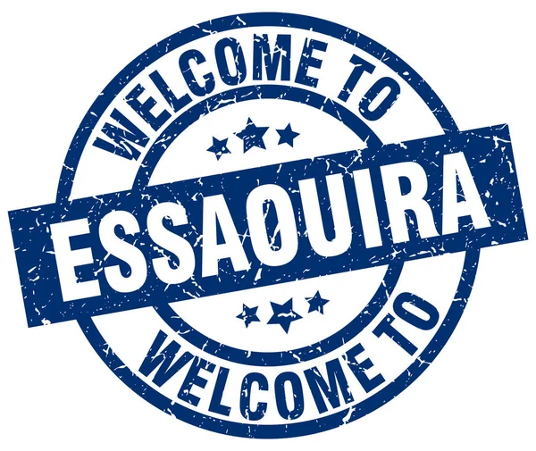 Bienvenue au timbre bleu Essaouira — Image vectorielle