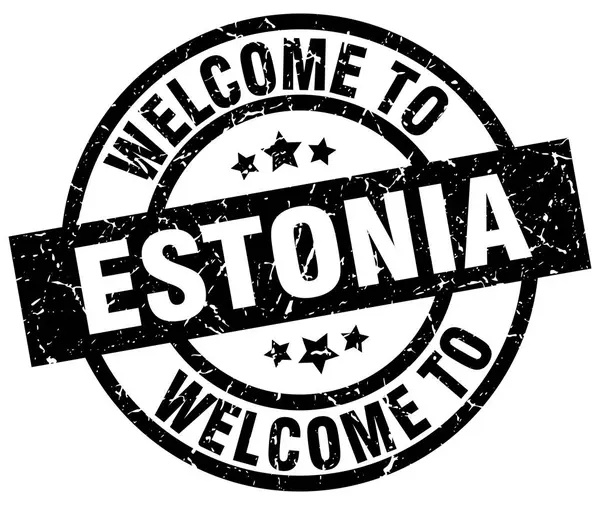 Estonya siyah pul için hoş geldiniz — Stok Vektör