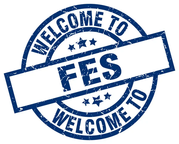 Welcome to Fes blue stamp — стоковый вектор