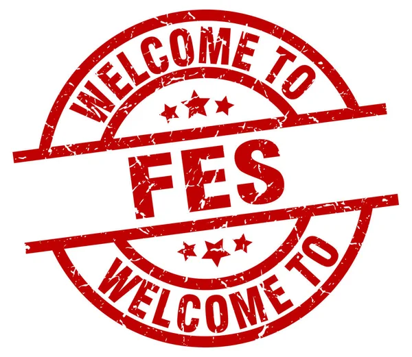 Welcome to Fes red stamp — стоковый вектор