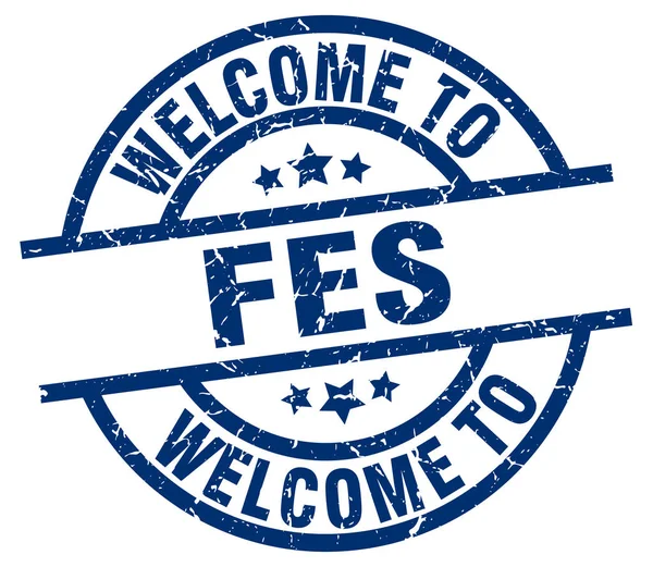 Welcome to Fes blue stamp — стоковый вектор