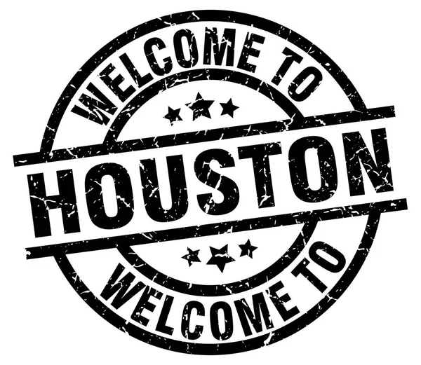 Benvenuto a Houston timbro nero — Vettoriale Stock