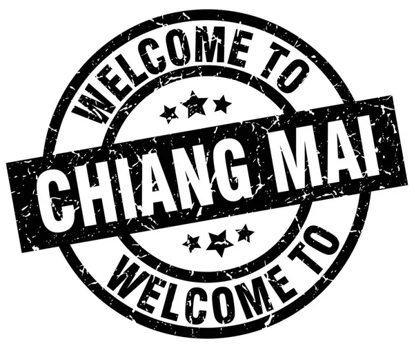 Vítejte v Chiang mai černé razítko — Stockový vektor