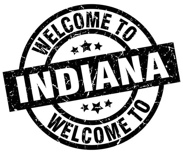 Bienvenido al sello negro de Indiana — Archivo Imágenes Vectoriales