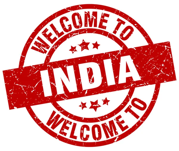 Welcome to India red stamp — Stock Vector