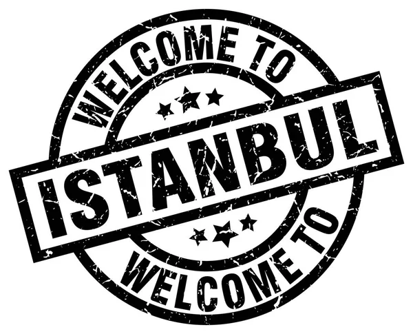 Bienvenue à Istanbul timbre noir — Image vectorielle