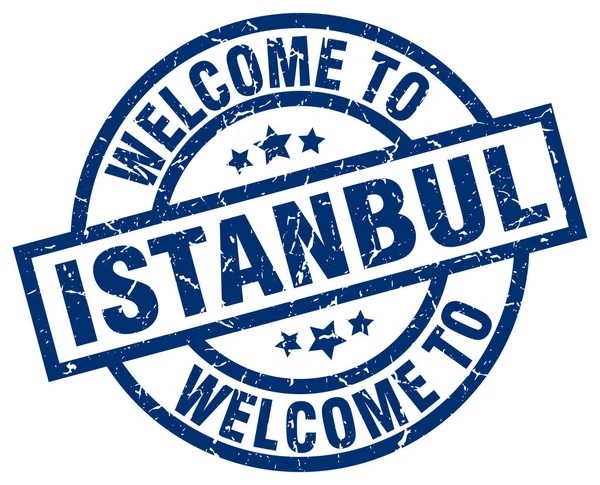 Bem-vindo ao selo azul de Istambul — Vetor de Stock