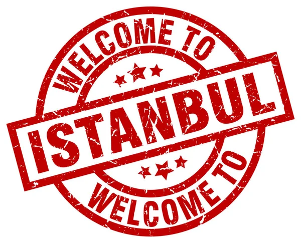 Vítejte v Istanbulu červené razítko — Stockový vektor
